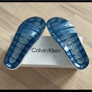 Calvin Klein Tobi Translucent Logo-Embossed Platform Sandal